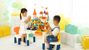 SET MEJA BALOK KOPER 7 IN 1 /SET MEJA BELAJAR MULTIFUNGSI / MEJA BELAJAR
