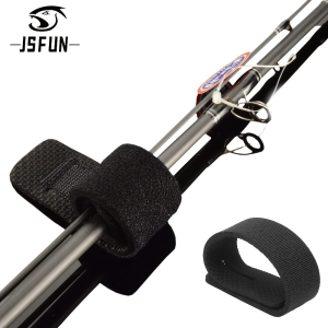 JSFUN 10pcs Red Blue and Black Tricolor Fishing Rod Anti Slip Strap Tackle Elastic Wrap Belt Rod Bracket Fastener Tie Reusable