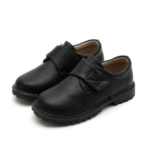 YUAAE Kids Shoes For Boys Leather Shoes For Kids Wedding School Show Dress Flats Classic Black Children Loafer