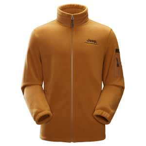 Jeep | Jeep Thickened Double-sided Lamb Velvet Fleece Jacket Mens Stand Collar Outerwear Warm Breathable Anti-static Open Cardigan