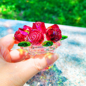 Bó Hoa Hồng Nhân Tạo Bằng Thủy Tinh Pha Lê Mô Phỏng Dùng Trang Trí Nhà Cửa Đám Cưới Giáng Sinh Ngày Lễ Tình Nhân Quà Lưu Niệm Phong Cách Hiện Đại Trang Trí Bàn.