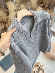 BIFEIMENG | Áo Len Đan Xám Mềm Mại và Sang Trọng