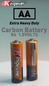 Kingever 100% Original AA R6 4 Pcs/Pack Extra Heavy Duty Battery classic series