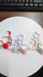 New Plush Hello Kitty MIU Series Dopamine Phone with Pendant DIY Bag Charm Keychain Accessories Fashion Toy Pendant