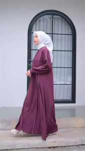 Nabila Dress Gamis Jumbo Wanita Terbaru Simpel Elegan Bahan Sabrina Anti UV LD 140