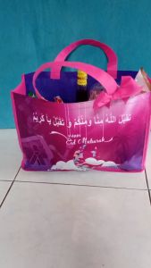 TAS SPUNBOND GOODIE BAG PARCEL BINGKISAN LEBARAN IDUL FITRI MODEL TIDUR FULL COLOR MURAH DISKON TERLARIS 1 PC