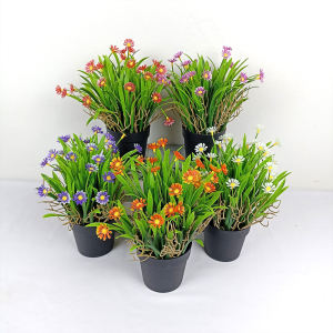 Tanaman Hias Bunga Daisy Bonsai Krisan Mini Ornamen Artificial Dekorasi Plastik PBP192