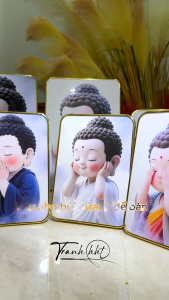 Size để bàn 15x21cm + Combo 3 tranh để bàn tráng gương Tam Không Tranh Phật Giáo Baby bé dễ thương UT1+2+3
