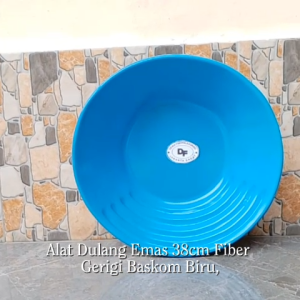 38cm Alat Dulang Emas Dulangan Mas Fiber Gerigi Baskom Biru Gold Pan Panning