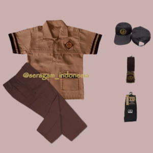 Setelan Seragam Siaga SD Laki Baju Pendek Celana Panjang