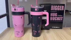 Bình Giữ Nhiệt Chân Không Bằng Thép Không Gỉ 1200ML Dung Tích Lớn Bình Nước Cốc Có Ống Hút Dùng Cho Du Lịch Ngoài Trời Thân Thiện Với Môi Trường