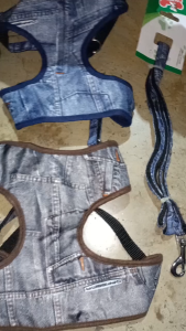 1-6set Pet Denim Style Vest and Leash Set for Pets Dogs and Cats