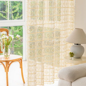 DIHUANTUO | Lace Hooked Voile Curtains Half-Light