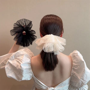 ยางรัดผมลูกไม้ขนาดใหญ่ Mona Lace Hair Ties สำหรับผู้หญิง เครื่องประดับผมสไตล์เกาหลี ยางรัดผมสุดหรูหรา ลายดอกไม้