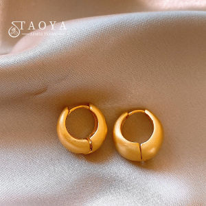 French Brushed Matte Circle Earrings For Womens Gothic Girls Niche Design High-end Jewelry New 2024 Explosive Ears Accessories