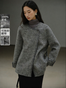 Yigue | 100 Wool Two Ways Wearing Fashionable Womens Tweed Coat