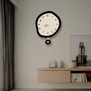 Modern Creative Wall Clock Home Decor Art Living Room Hanging Clock No Drilling Required New 2025 Model Wood Material
