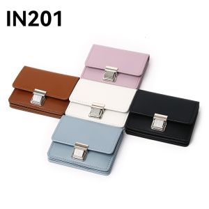 IN201# Irene Novy Korean Style Women Retro Wallet Lock Ins Multi-layer Card Holder Large Capacity Wallet