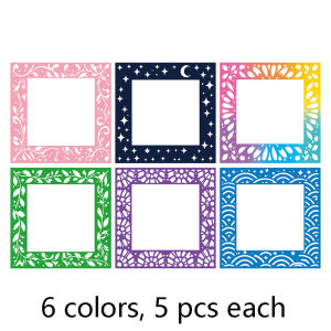 6/30PCS Diamond Painting Release Film 4x4 inch 10cm Reusable Plastic Protective Frame Cover Non-stick Release Paper 6 Patterns