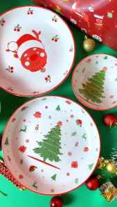 NexXio Hampers Natal Mangkok Gift Set Premium Peralatan Makan Mangkok / Hampers Natal Mangkok Set Keramik Souvenir Mangkok Set Japaness Style / Christmast Gift /Hadiah Kado Natal / Gift Natal / Parcel Natal