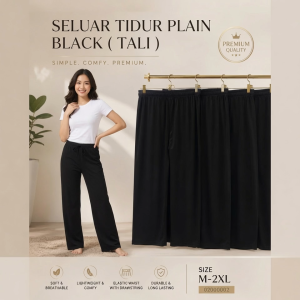 Womens Plain Black Sleep Pants Soft Lounge Pajama Bottoms Drawstring Waist Home Wear M-2XL