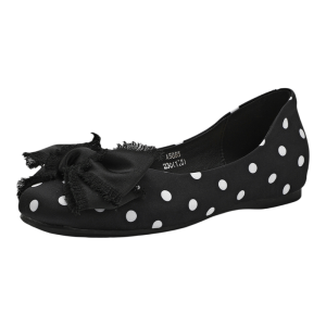 15MINS | Fast Styling French Polka Dot Bow Mary Jane Flats Black Soft Sole Low Cut