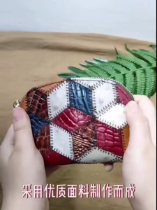 Womans Wallet Genuine Leather Purse Multicolour With Fringe Decoration Coin Holders