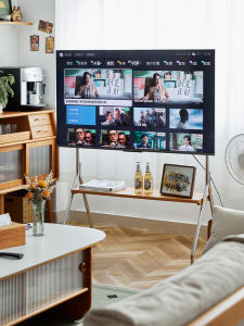 Mobile Black Walnut TV Stand with Wheels Modern Simple Style Home Furniture Living Room Bedroom TV Cabinet without Assembly