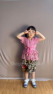 Baju Kebaya Anak Kutubaru Encim Brukat Modern Usia 1-7 Tahun FREE BANDO Setelan Kebaya Bayi Balita TK SD PAUD KB Pakaian Tradisional Baju Adat Bali Jawa Betawi Sunda Acara Perpisahan Wisuda Sekolah Hari Kartini Karnaval Pawai 17 Agustus Pesta Kondangan LL