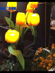 Neobee ไฟปักสนามโซล่าเซลล์ ดอกทิวลิป โคมไฟดอกไม้ ตกแต่งสวน กลางแจ้ง กันน้ำ Solar-tulip