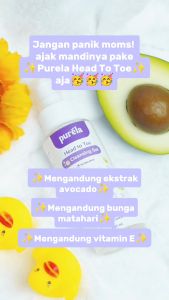 Purela By Reglow HEAD TO TOE CLEANSING GEL Sabun Mandi Bayi dan Anak 3in1 Melembabkan Menutrisi Kulit Anak Mencerahkan Menyehatkan Kulit Bayi BPOM Halal