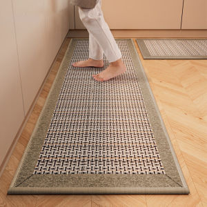 Kitchen Floor Mat Water Absorption and Oil Absorption Non-slip Bathroom Mat Rug Weaving Door Mat Entrance Anti-fatigue Carpet Household Dirt-resistant Non-wash and wipeable Nordic Carpet Long Runner Rug Kitchen Foot Pad