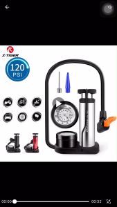 Bơm xe đạp chân đứng ( loại chuẩn ) bơm chân đầu van đa năng bơm lốp xe đạp ôtô bóng bay bơm đạp chân nhỏ gọn