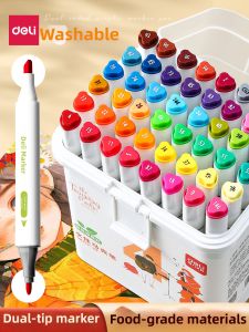 deli | Dual Tip Washable Markers for Kids 48 Colors