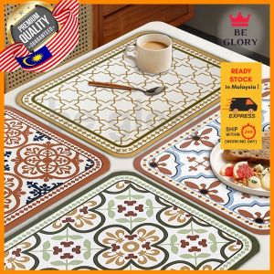 Premium Vintage Table Mat Anti Slip Waterproof Heat Insulation PVC Tableware Alas Meja Makan Placemat