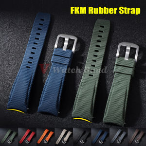 Curved End FKM Rubber Watch Strap Quick Release Band for Omega Seamaster for Rolex for Seiko Men Watch Bracelet 20mm 21mm 22mm