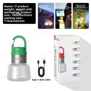 Multifunctional Portable Macaron Water Bottle Lamp Outdoor Camping Ambient Light for Street Stall Night Market Emergency Use