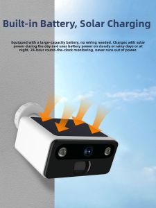MEILUNMEIHUAN | Solar 4G WiFi Wireless Indoor Outdoor Weatherproof Full Color Night Vision Camera 9000mAh