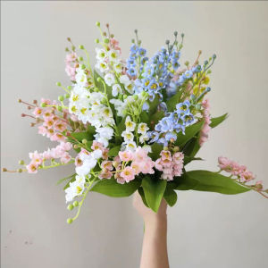 YESPERY 6Pcs Lily of The Valley Artificial Flowers Silk Fake Flower for Bridal Wedding Bouquet Home Party Decoration
