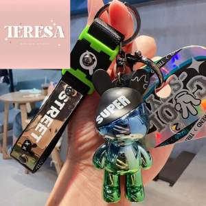 【TERESA】A164 Color Block Bunny Keychain | Rantai Kunci Arnab Kartun Bergaya Warna Blok | 卡通拼色潮酷兔子钥匙扣