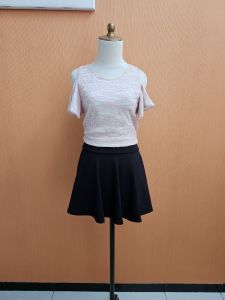 atasan lace wanita pink muda pastel M cewek blouse cute MEWAH