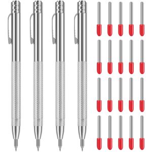 4Pcs Tungsten Carbide Tip Scriber with 20 Engraving Pen Marking Tip Scribing Pen For Glass Ceramic Metal Marking Hand Tools