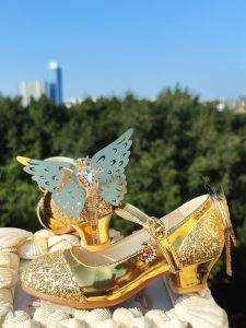 MENGBEIHUAN | Crystal Decor Princess Style High Heels for Girls