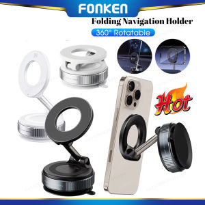 FONKEN Magnetic Car Phone Holder Suction Cup Vacuum 360° Rotatable Foldable Phone Stand Suitable for Smartphones