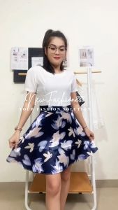 IB0026 Mini Dress Korean Style Hitam Putih Import Dress Wanita Baju Wanita Kekinian