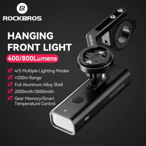 ROCKBROS Đèn trước xe đạp Đèn pha treo xe đạp bằng hợp kim nhôm chống thấm nước Type-C Sạc độ sáng cao Đèn pin xe đạp đường MTB 400/800 Lumen Đèn xe đạp nâng
