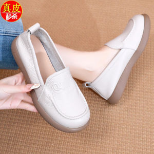 Giày Đơn Da Mềm Đế Phẳng Chống Trượt Mùa Thu Cho Mẹ Giày Đơn Đế Phẳng Thoải Mái Cho Phụ Nữ Trung Niên Giày Đơn Đế Bằng