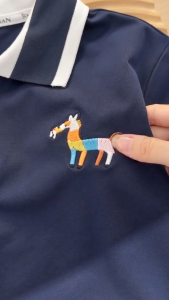 Children Clothes Cet for Baby Boys Horse Embroidery Contrast‑Collar Polo Top White Cargo Shorts Kids Boys Formal Gentle Style Children Summer Outfit 0‑5Y