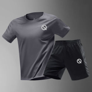 ชุดออกกำลังกายสำหรับฤดูร้อน ชุดวิ่งออกกำลังกาย ชุดออกกำลังกายสำหรับผู้ชายและผู้หญิง แขนสั้น ระบายอากาศได้ดี แห้งเร็ว ตาข่าย 5 ส่วน