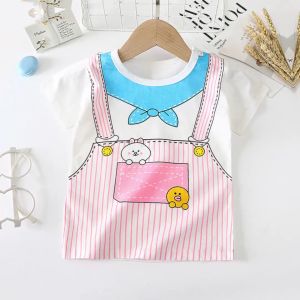 Kids High Quality Cotton Baby Fashionable Cartoon Cute Top Tshirt for Boys and Girls 1-6 Years Old